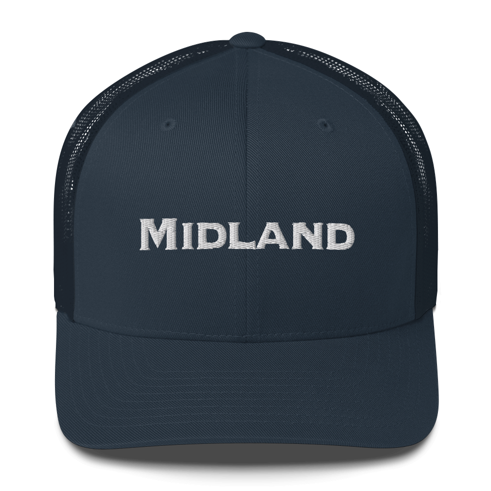 'Midland' Trucker Hat | White/Red Embroidery