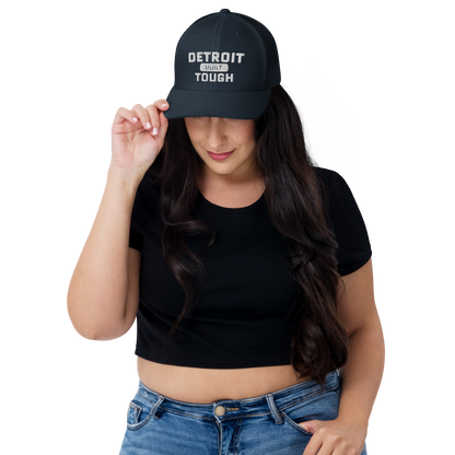 'Built Detroit Tough' Trucker Hat | White/Black Embroidery