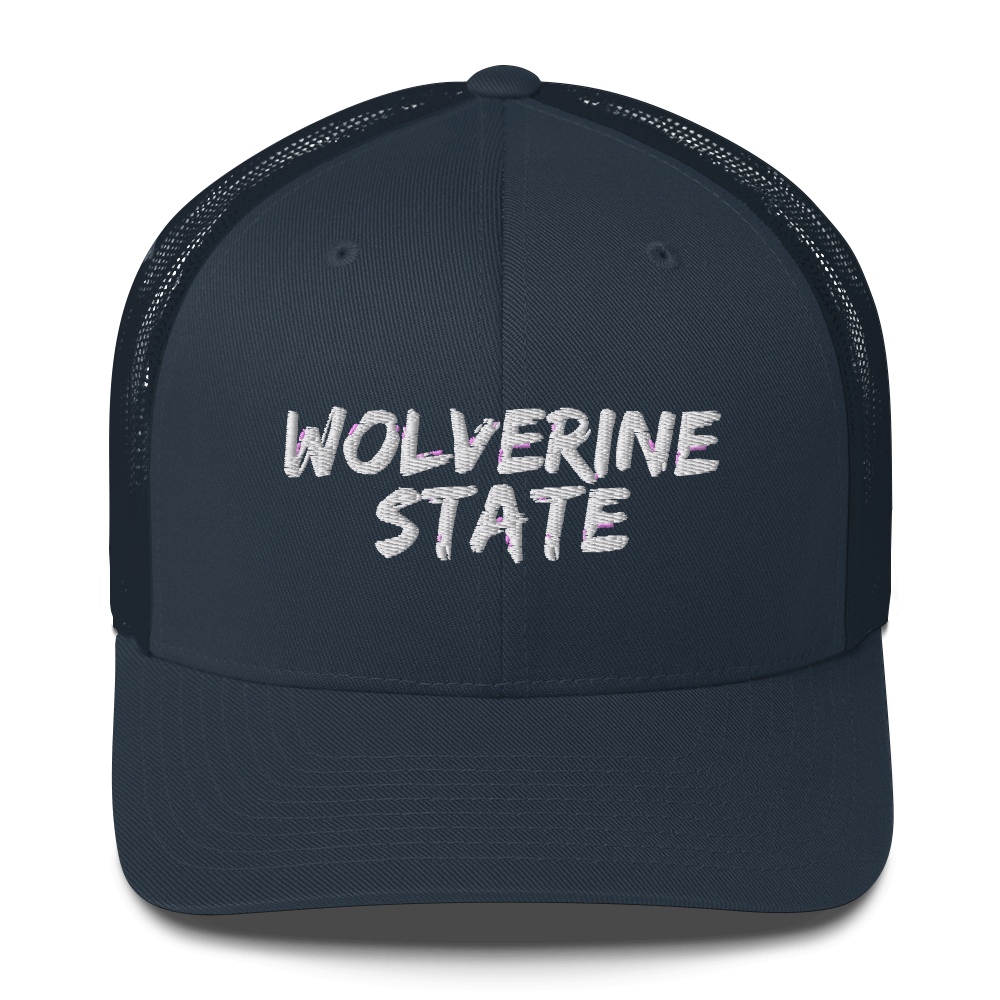 Michigan 'Wolverine State' Trucker Hat (Angry Brush Font)