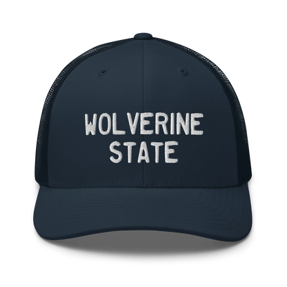 Michigan 'Wolverine State' Trucker Hat (Licence Plate Font)