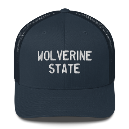 Michigan 'Wolverine State' Trucker Hat (Licence Plate Font)