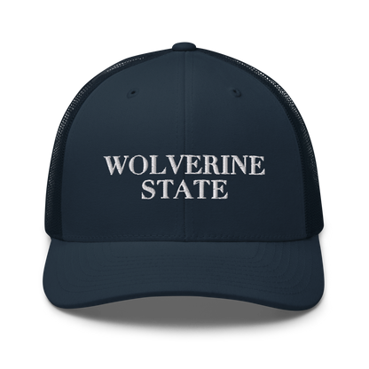 Michigan 'Wolverine State' Trucker Hat (Didone Font)