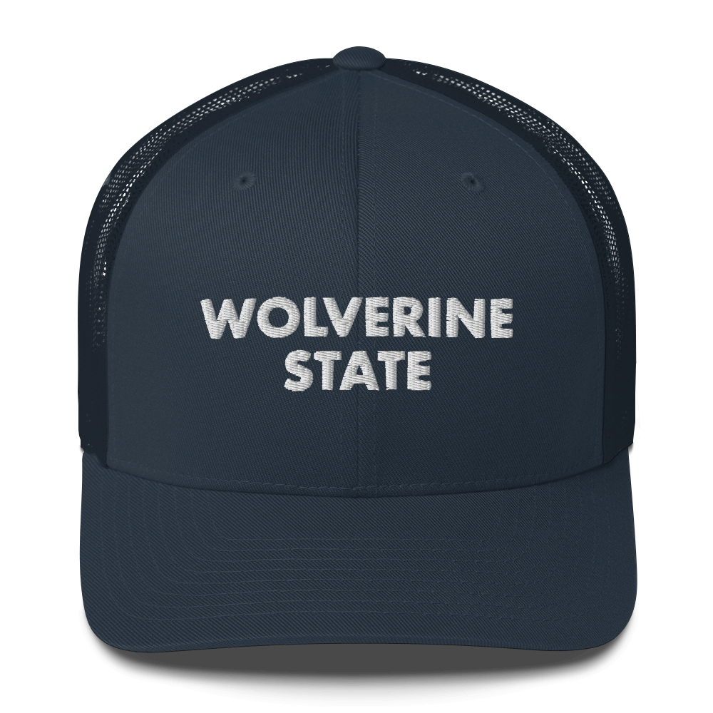 Michigan 'Wolverine State' Trucker Hat (Geometric Sans Font)