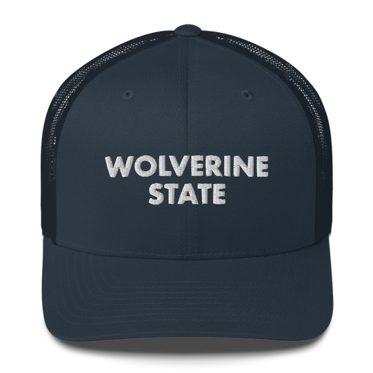 Michigan 'Wolverine State' Trucker Hat (Geometric Sans Font)