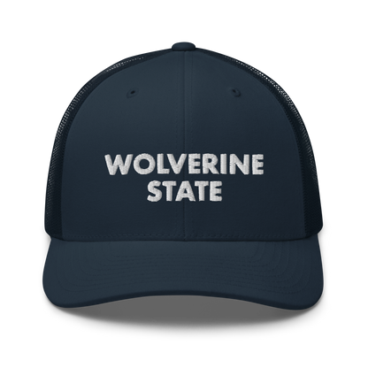 Michigan 'Wolverine State' Trucker Hat (Geometric Sans Font)