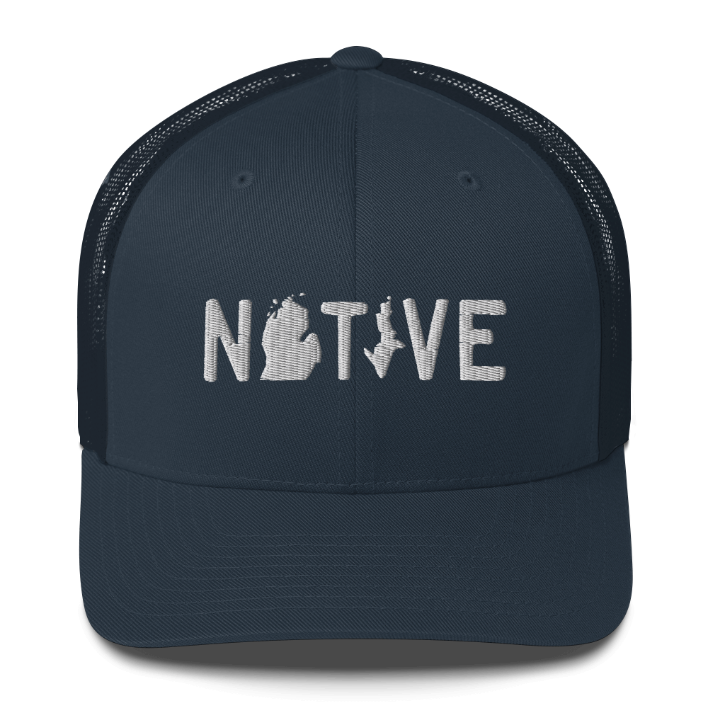 Michigan 'Native' Trucker Hat (Licence Plate Font)