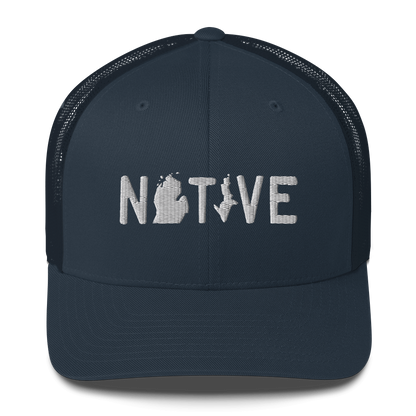 Michigan 'Native' Trucker Hat (Licence Plate Font)