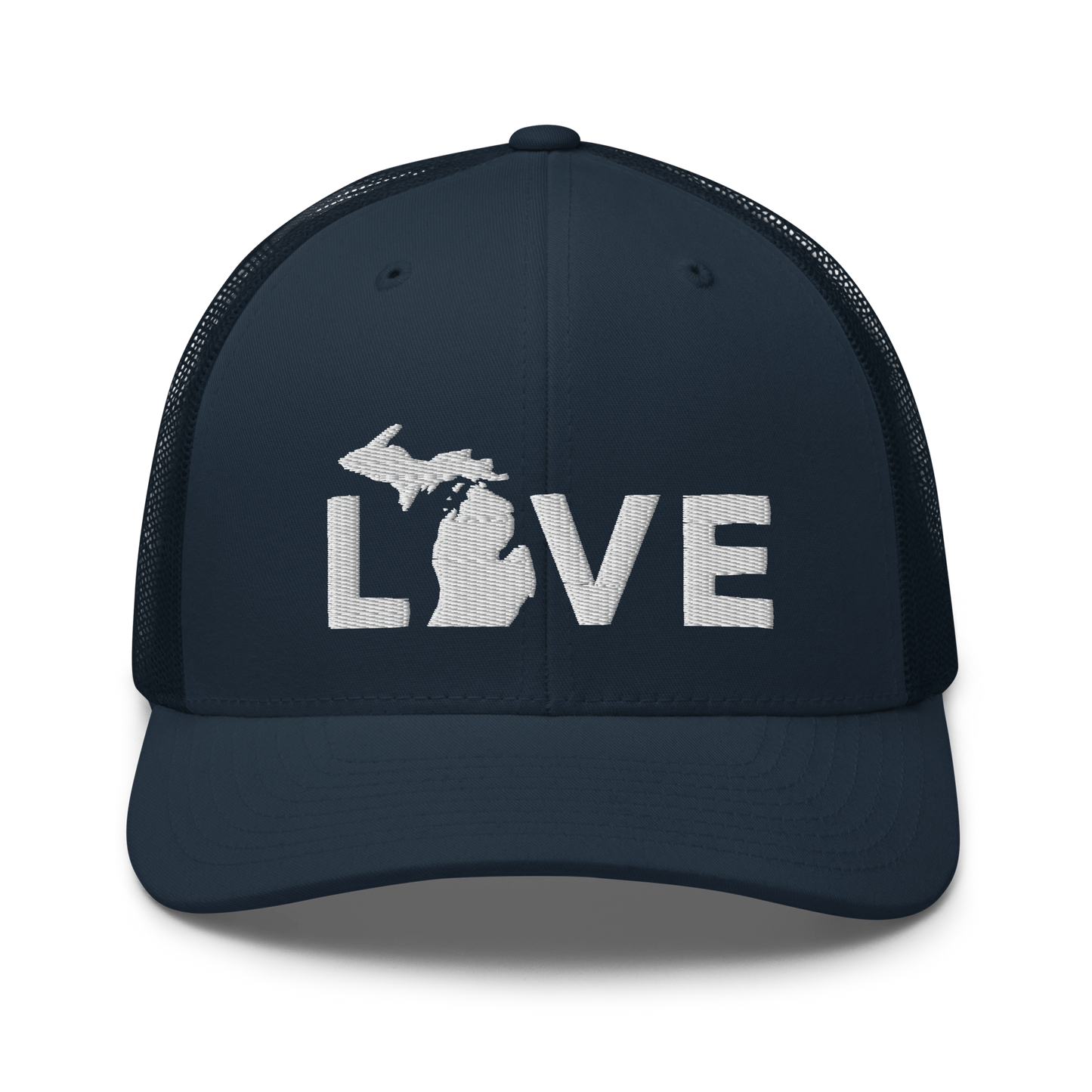 Michigan 'Love' Trucker Hat (Geometric Sans Font)