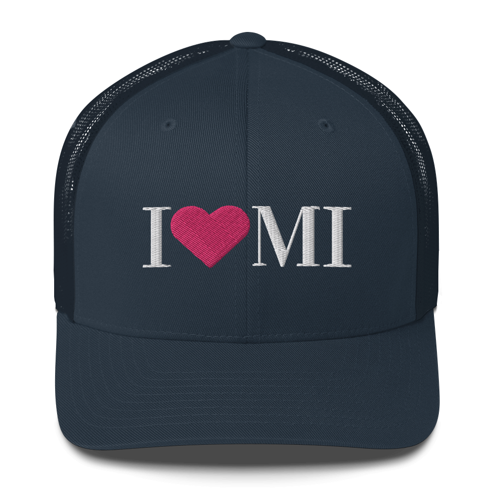 Michigan 'I ❤️ MI' Trucker Hat (Didone Font)