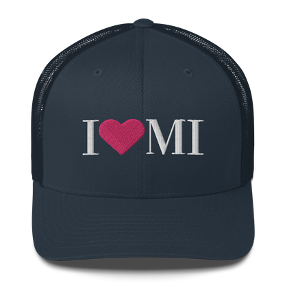 Michigan 'I ❤️ MI' Trucker Hat (Didone Font)