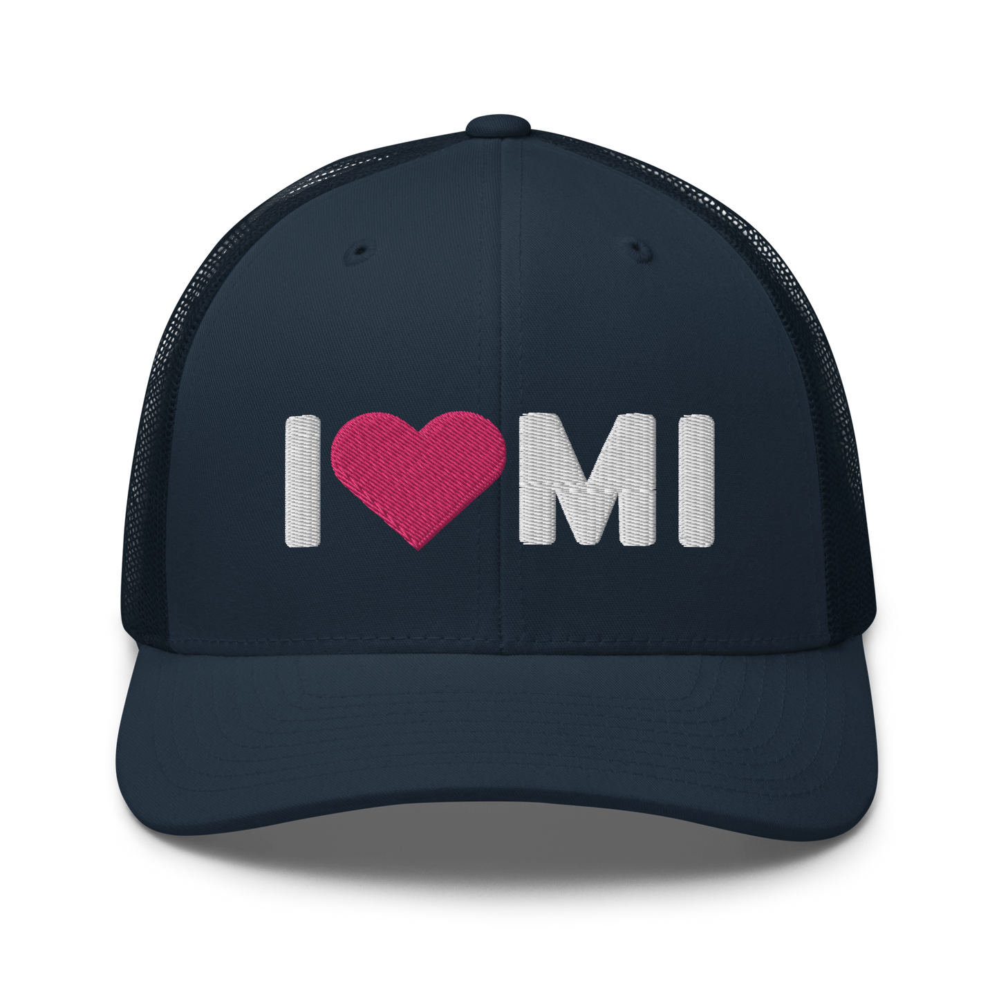 Michigan 'I ❤️ MI' Trucker Hat (Rounded Swiss Font)