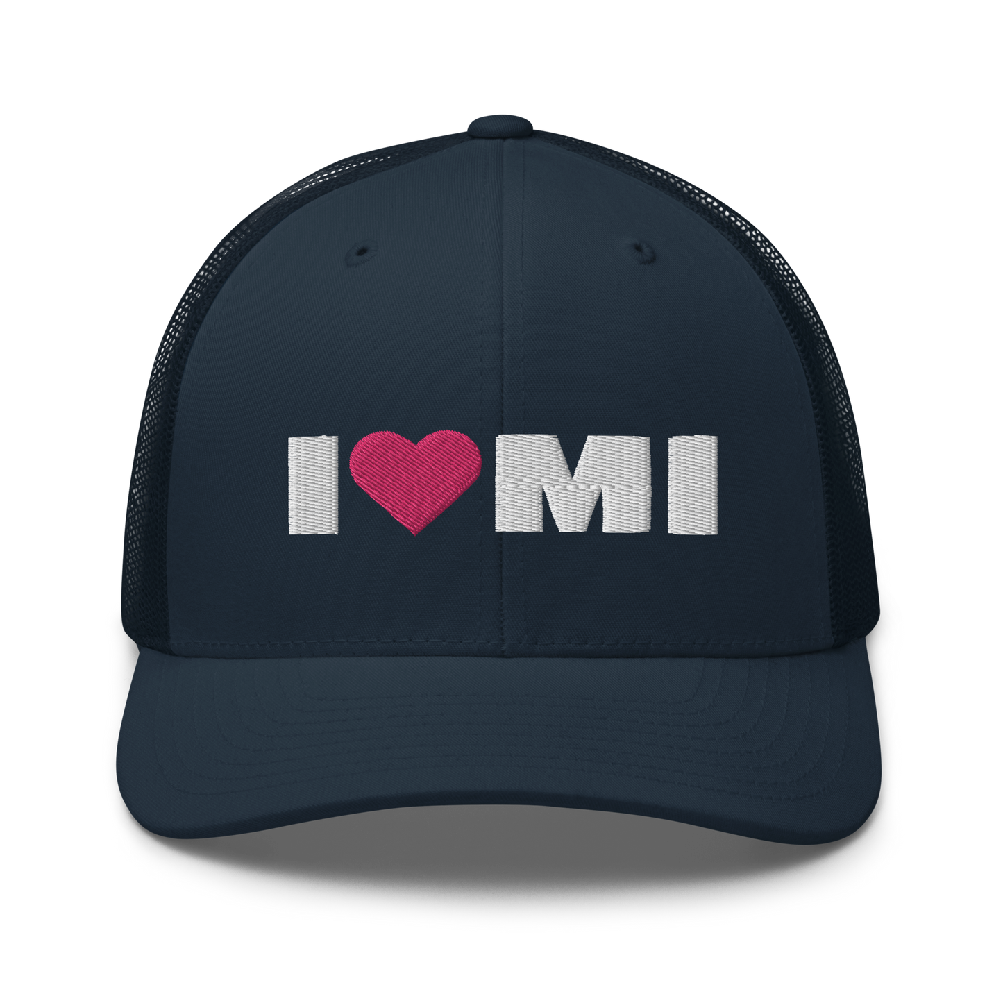 Michigan 'I ❤️ MI' Trucker Hat (French Olive Font)