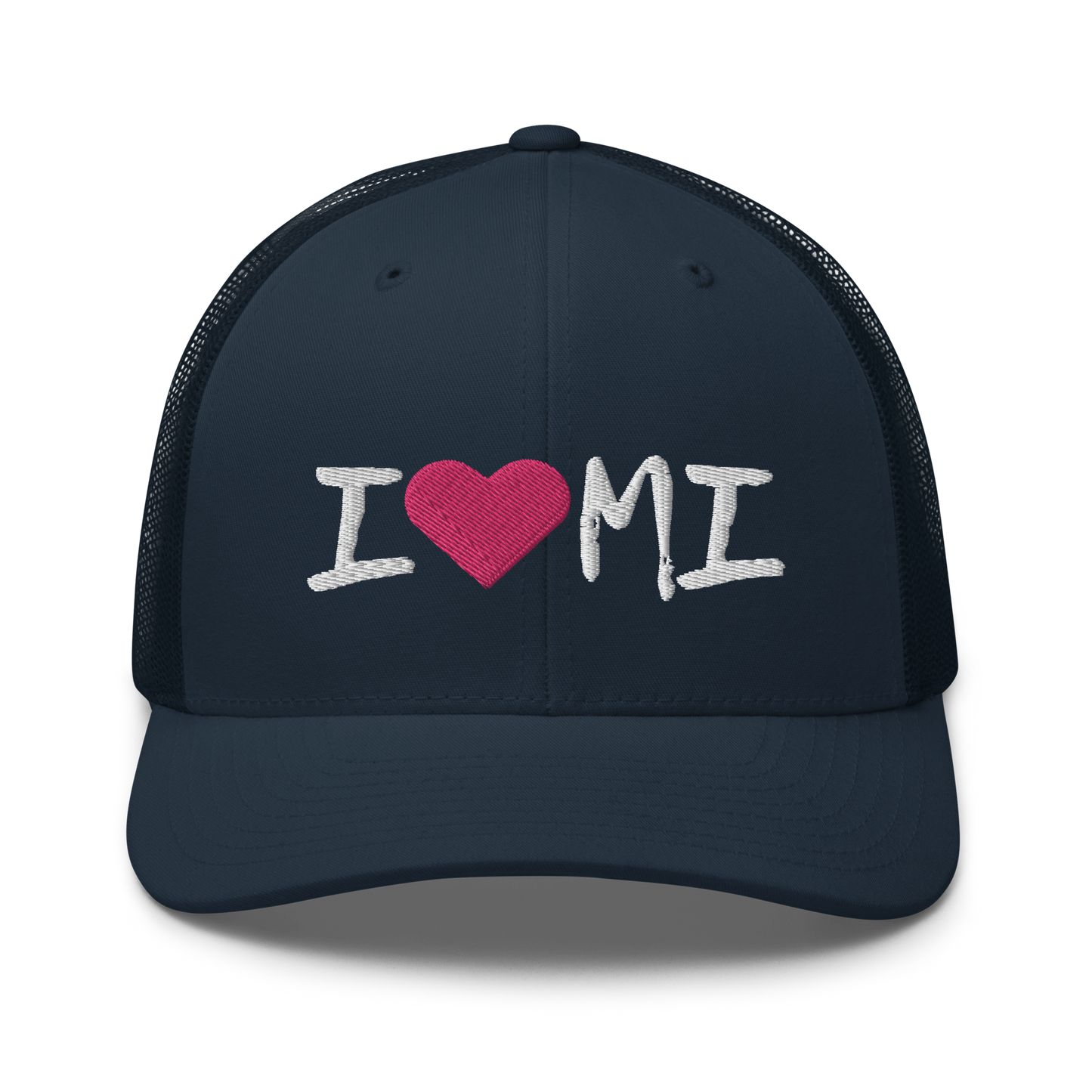 Michigan 'I ❤️ MI' Trucker Hat (Brush Font)