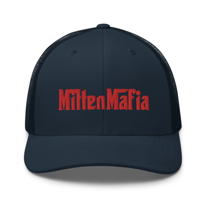 Michigan 'MittenMafia' Trucker Hat (Gangster Font) | Red Embroidery