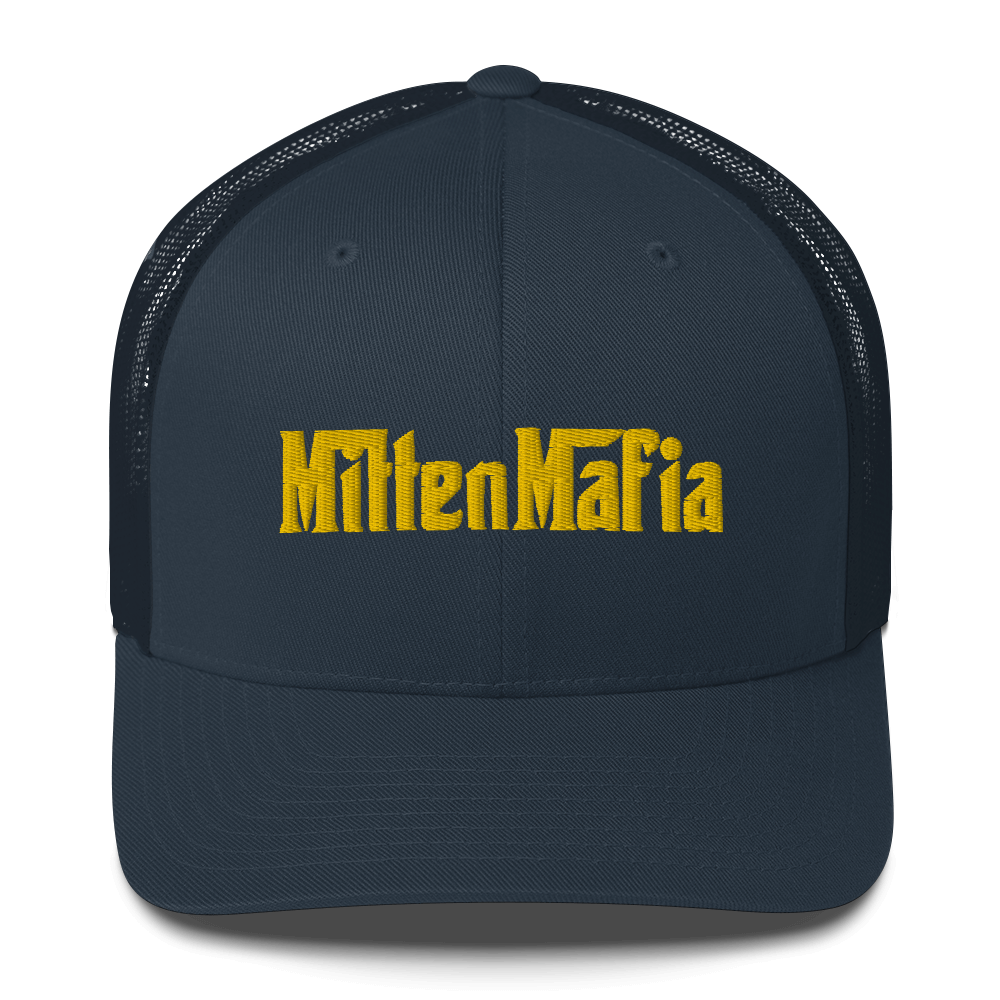 Michigan 'MittenMafia' Trucker Hat (Gangster Font) | Gold Embroidery