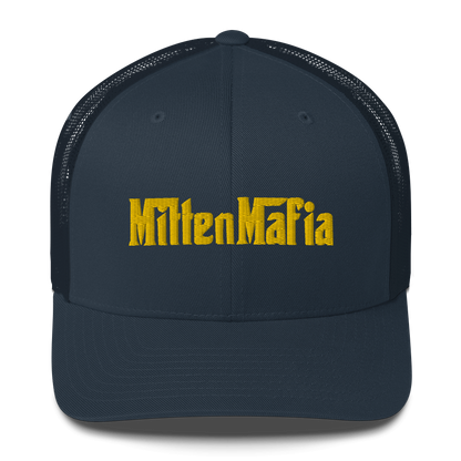 Michigan 'MittenMafia' Trucker Hat (Gangster Font) | Gold Embroidery