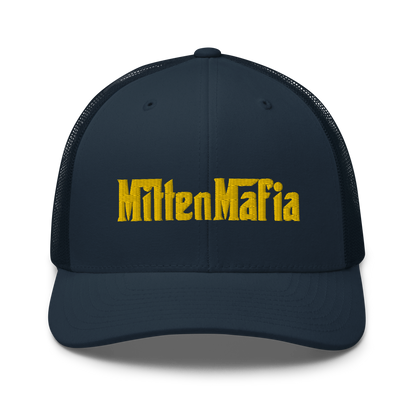 Michigan 'MittenMafia' Trucker Hat (Gangster Font) | Gold Embroidery