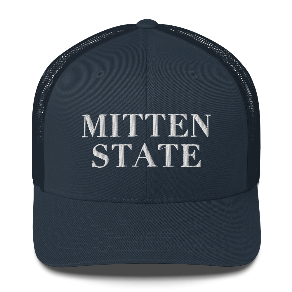 Michigan 'Mitten State' Trucker Hat (Didone Font)