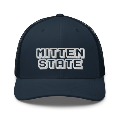 Michigan 'Mitten State' Trucker Hat (Arcade Font)