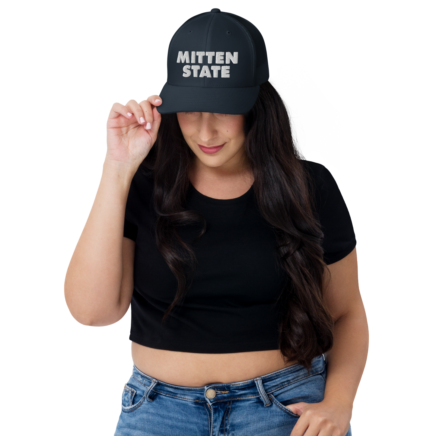 Michigan 'Mitten State' Trucker Hat (Geometric Sans Font)