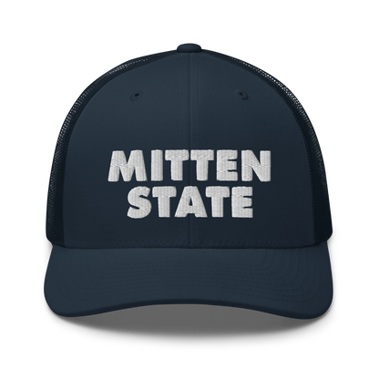 Michigan 'Mitten State' Trucker Hat (Geometric Sans Font)