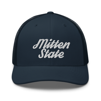 Michigan 'Mitten State' Trucker Hat (Script Font)