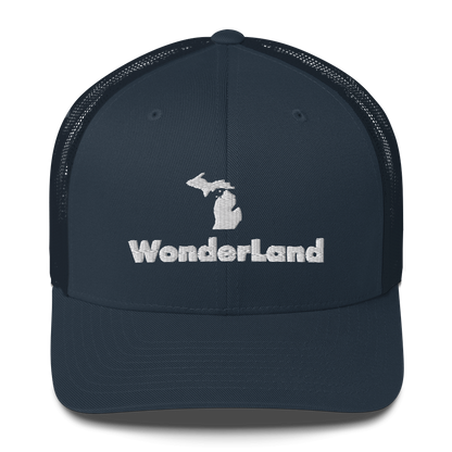 Michigan 'Wonderland' Trucker Hat (Geometric Sans Font)