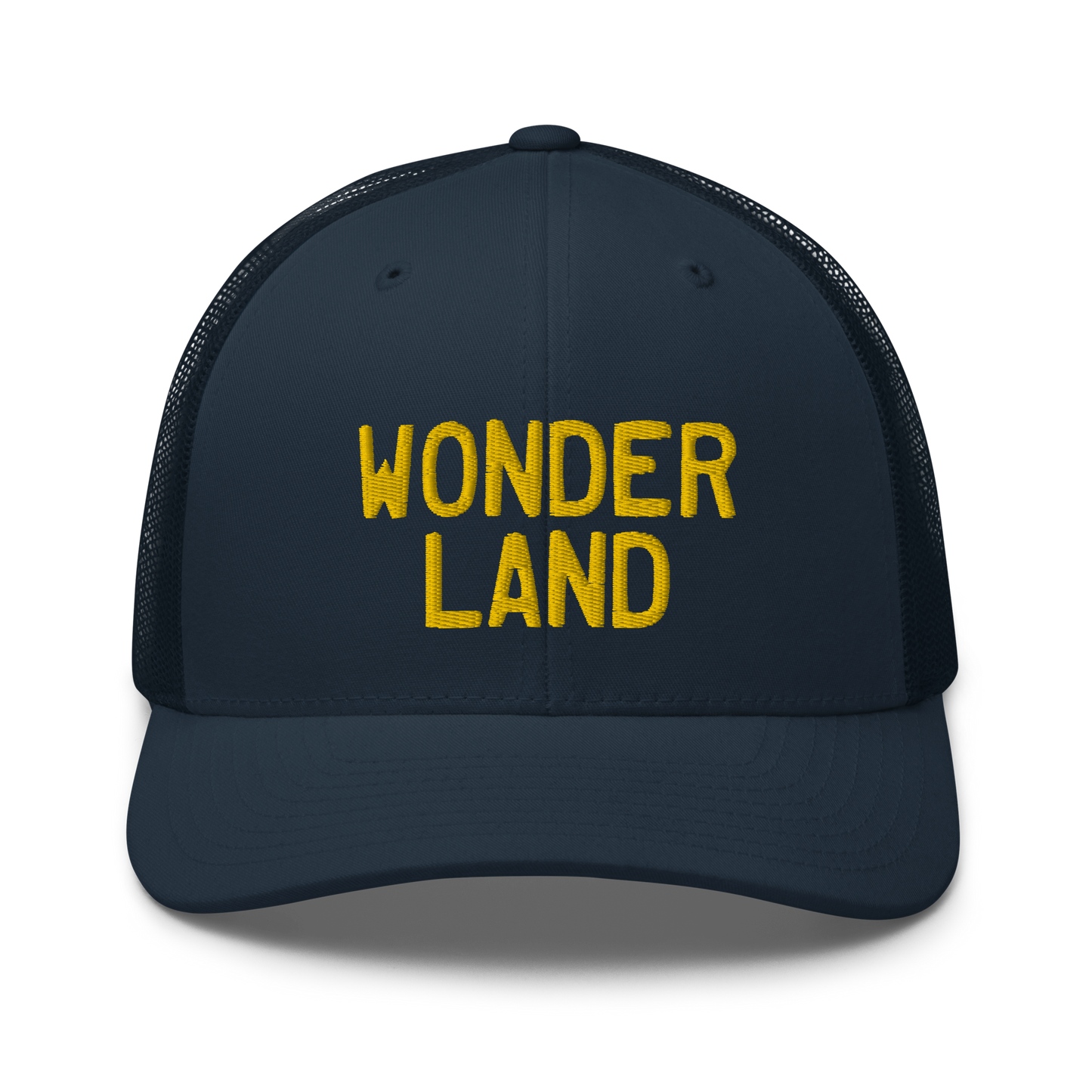 Michigan 'Wonderland' Trucker Hat (Licence Plate Font) | Gold Embroidery