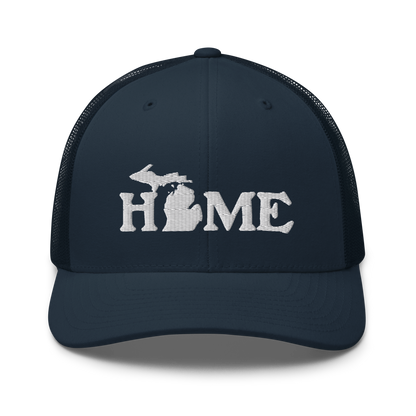 Michigan 'Home' Trucker Hat (Woodcut Font)