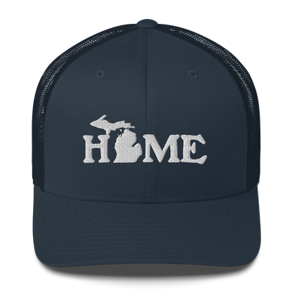 Michigan 'Home' Trucker Hat (Woodcut Font)