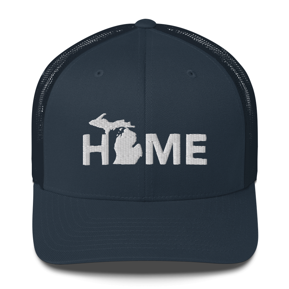 Michigan 'Home' Trucker Hat (Geometric Sans Font)