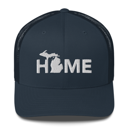 Michigan 'Home' Trucker Hat (Geometric Sans Font)