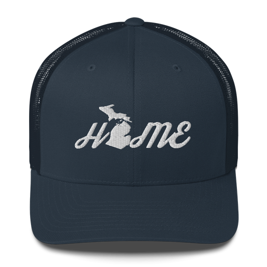 Michigan 'Home' Trucker Hat (Script Font)