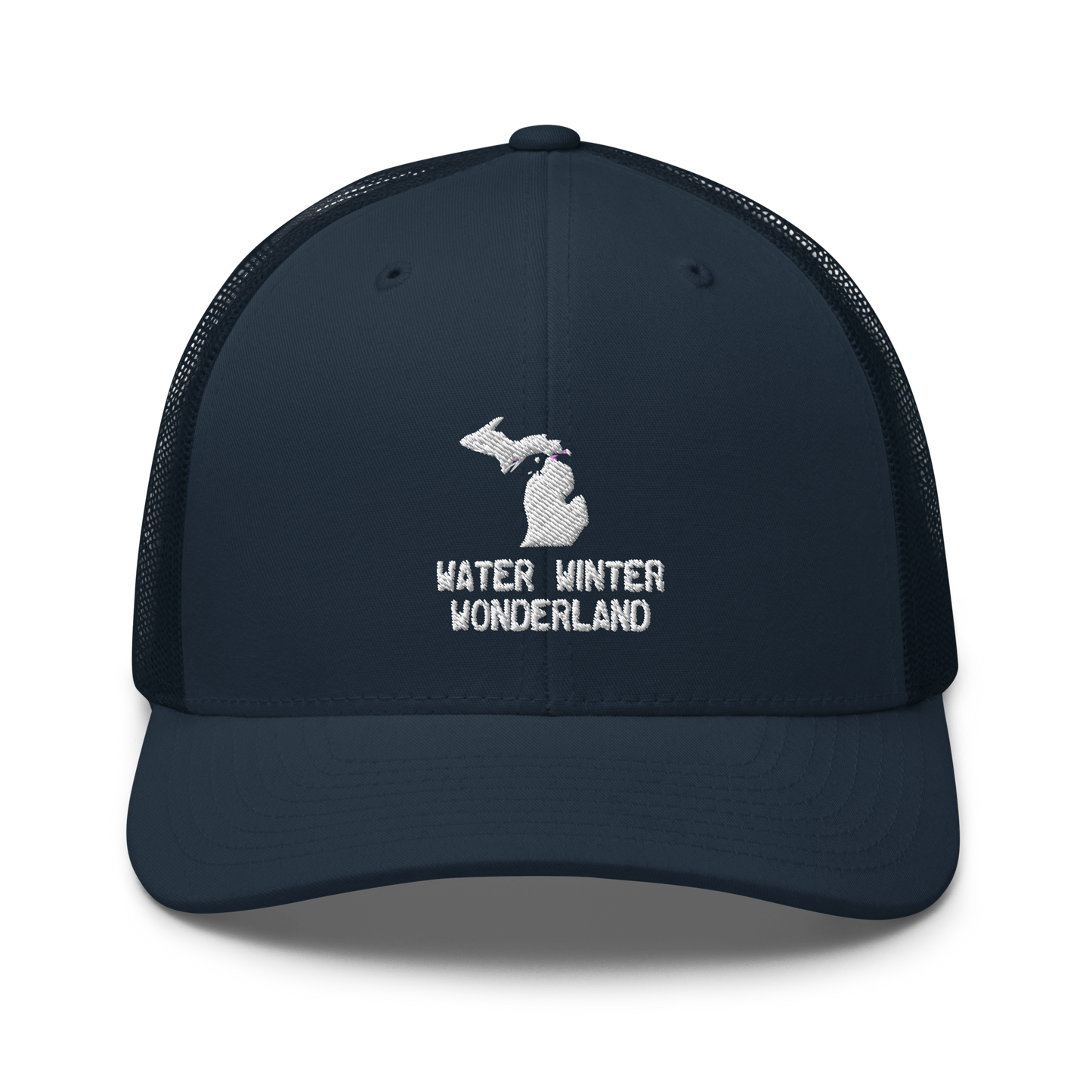 Michigan 'Water Winter Wonderland' Trucker Hat (w/ MI Outline)