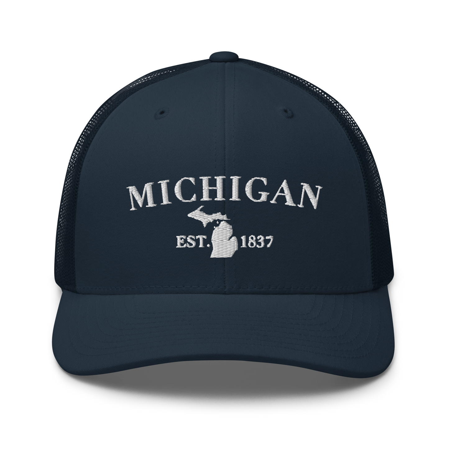 'Michigan EST 1837' Trucker Hat (Didone Font)