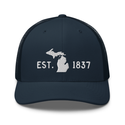 Michigan 'EST 1837' Trucker Hat (Licence Plate Font)