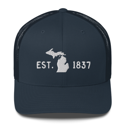 Michigan 'EST 1837' Trucker Hat (Licence Plate Font)