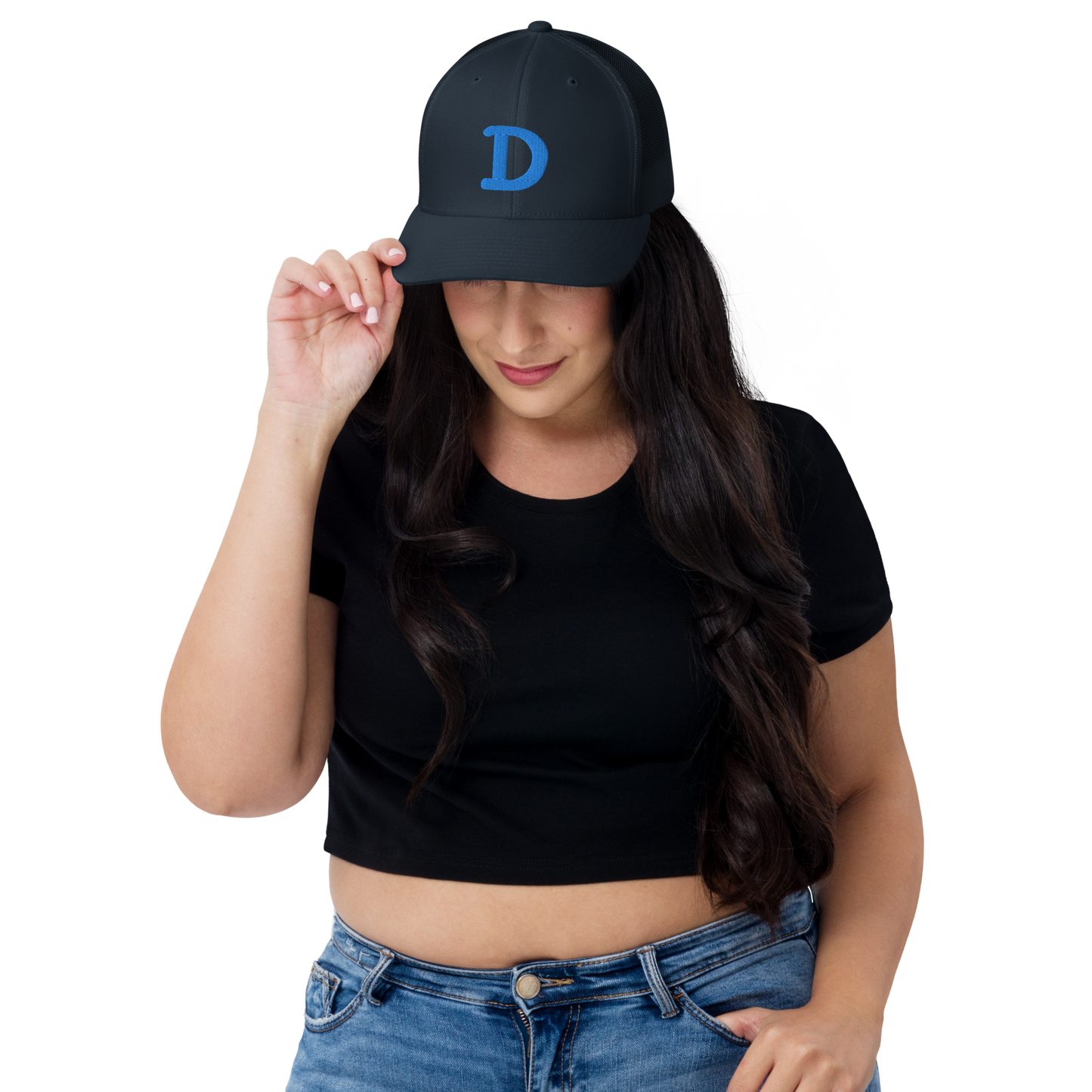 Detroit 'Old French D' Trucker Hat | Azure Embroidery