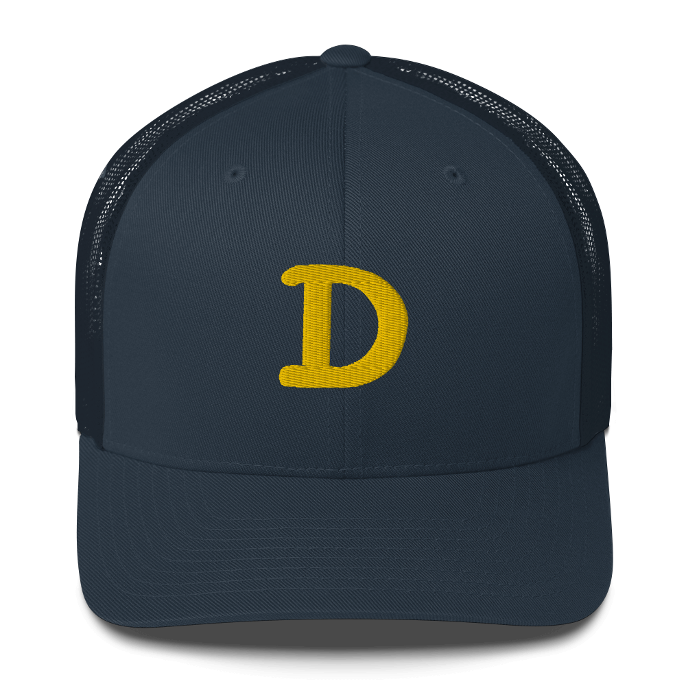 Detroit 'Old French D' Trucker Hat | Gold Embroidery