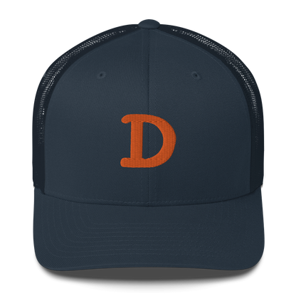 Detroit 'Old French D' Trucker Hat | Orange Embroidery