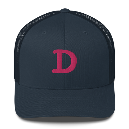 Detroit 'Old French D' Trucker Hat | Pink Embroidery