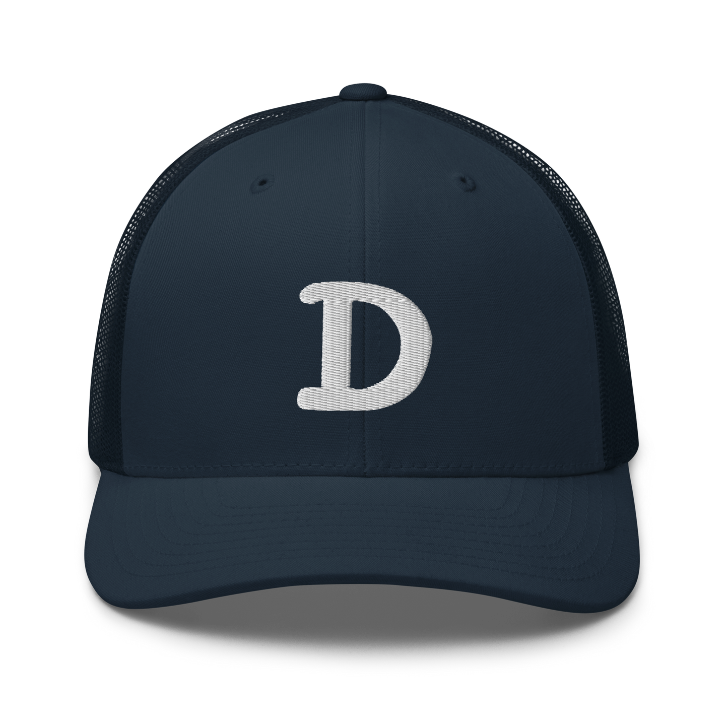 Detroit 'Old French D' Trucker Hat | White/Navy Embroidery