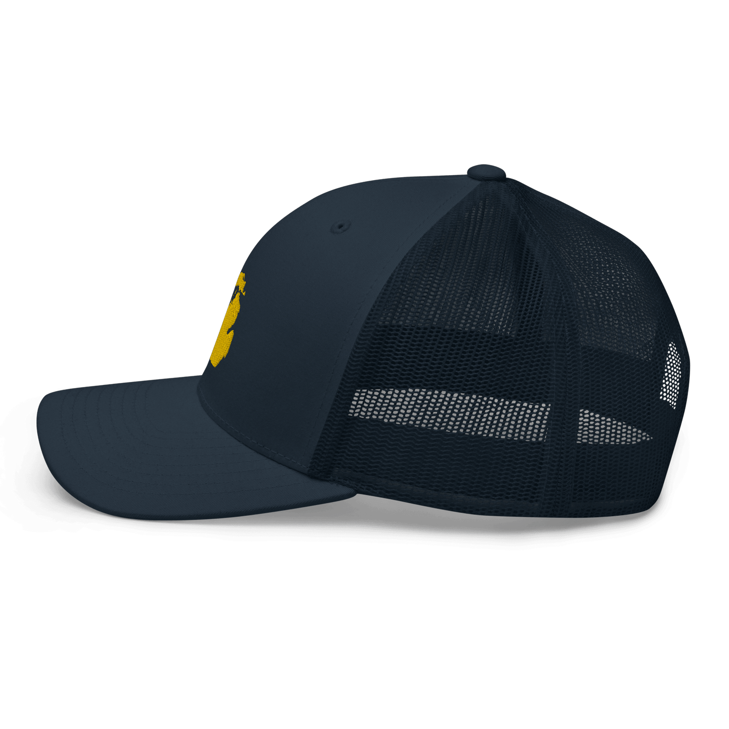 Michigan Trucker Hat (w/ Michigan Outline) | Gold Embroidery - Circumspice Michigan