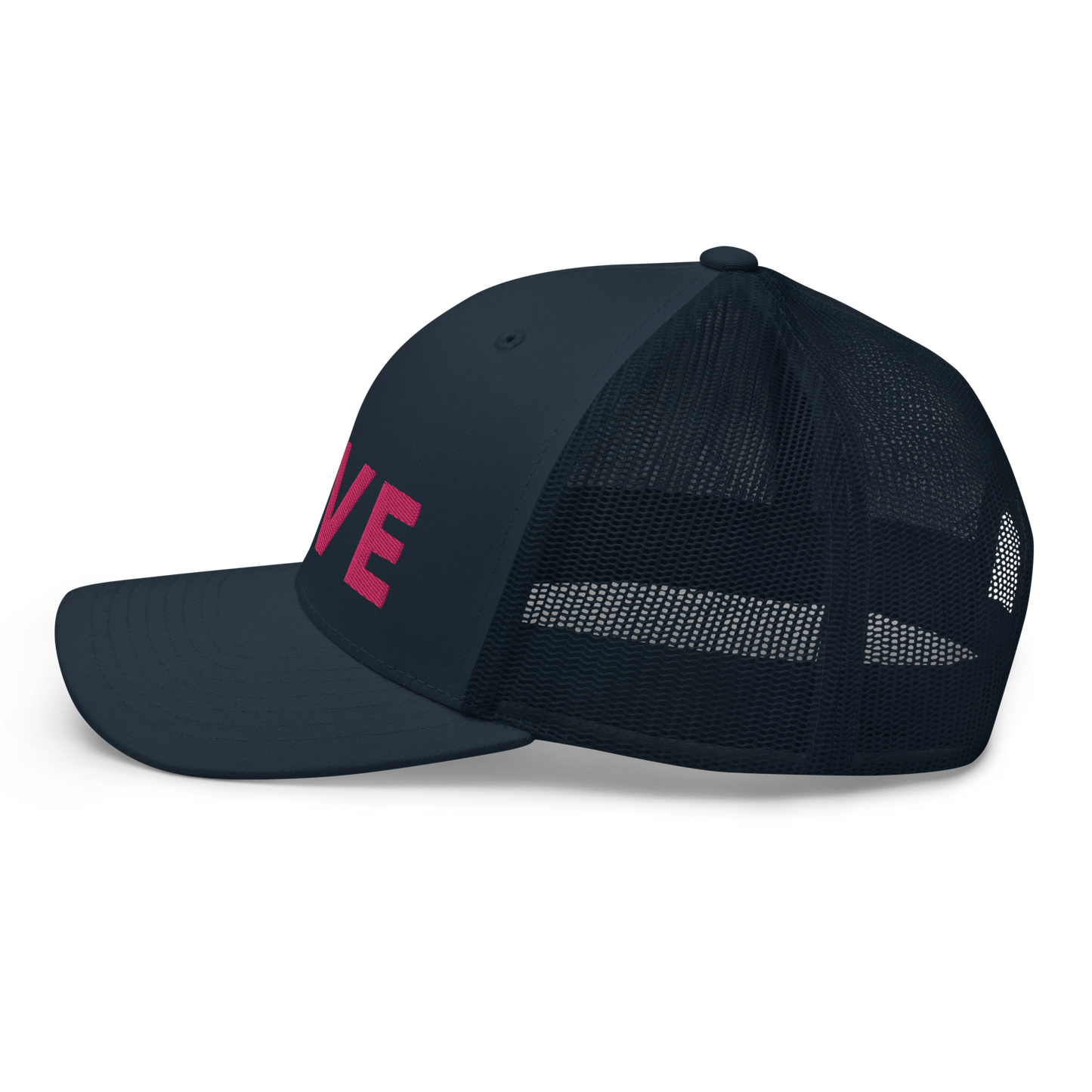 Michigan 'Love' Trucker Hat (Geometric Sans Font) | Pink Embrodiery