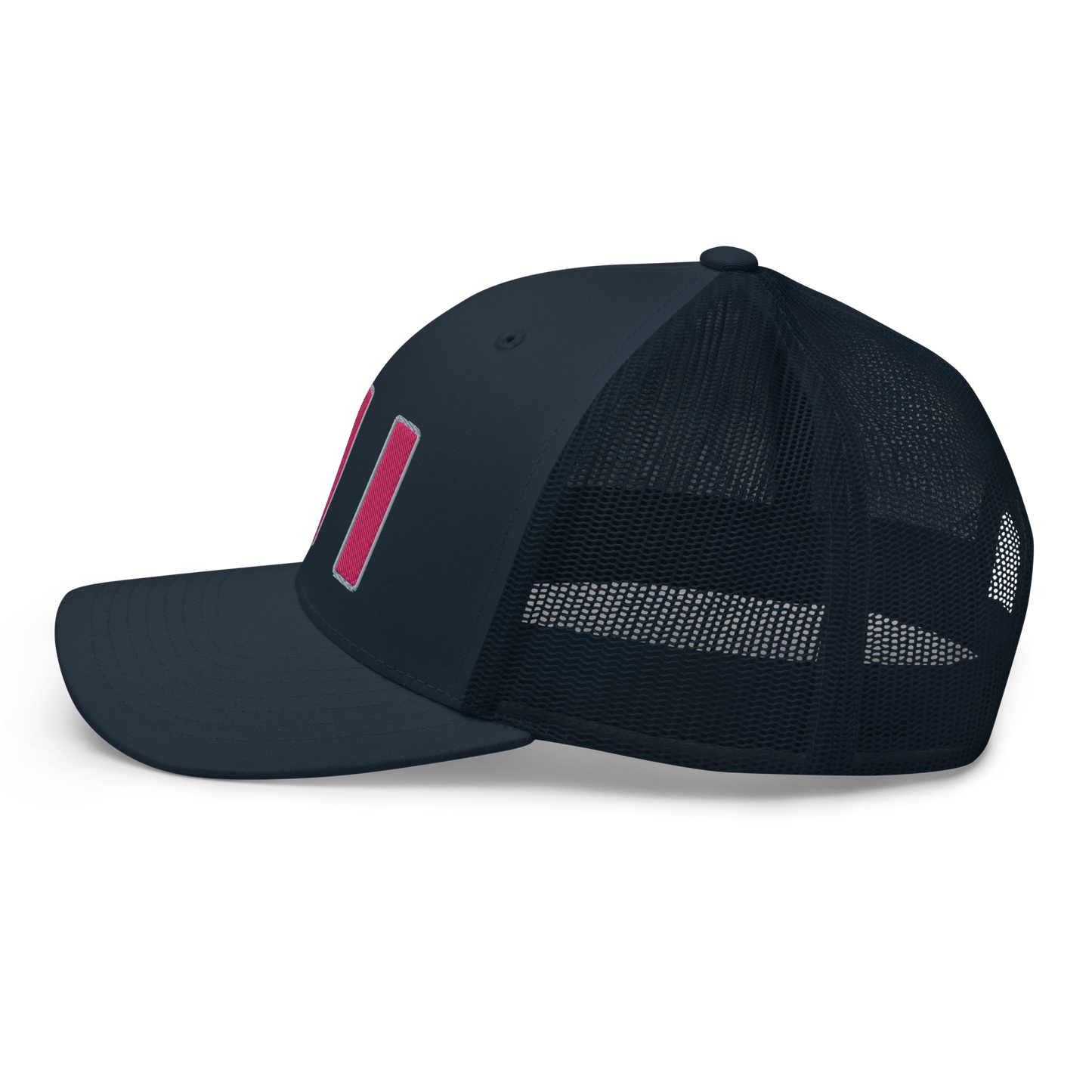 Michigan 'MI' Trucker Hat (1940s Baseball Font) | Pink Embroidery