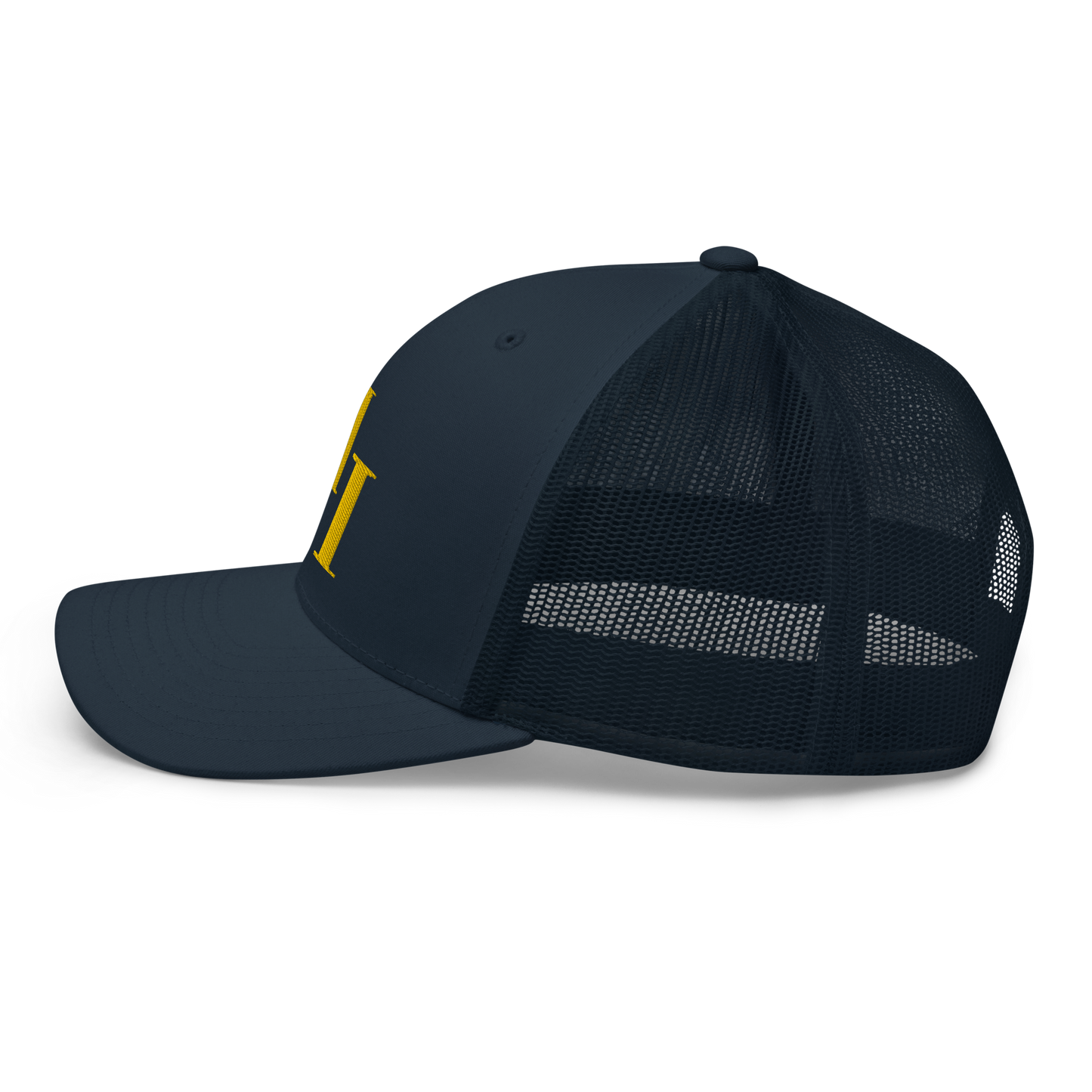 Michigan 'MI' Trucker Hat (Didone Logotype) | Gold Embroidery