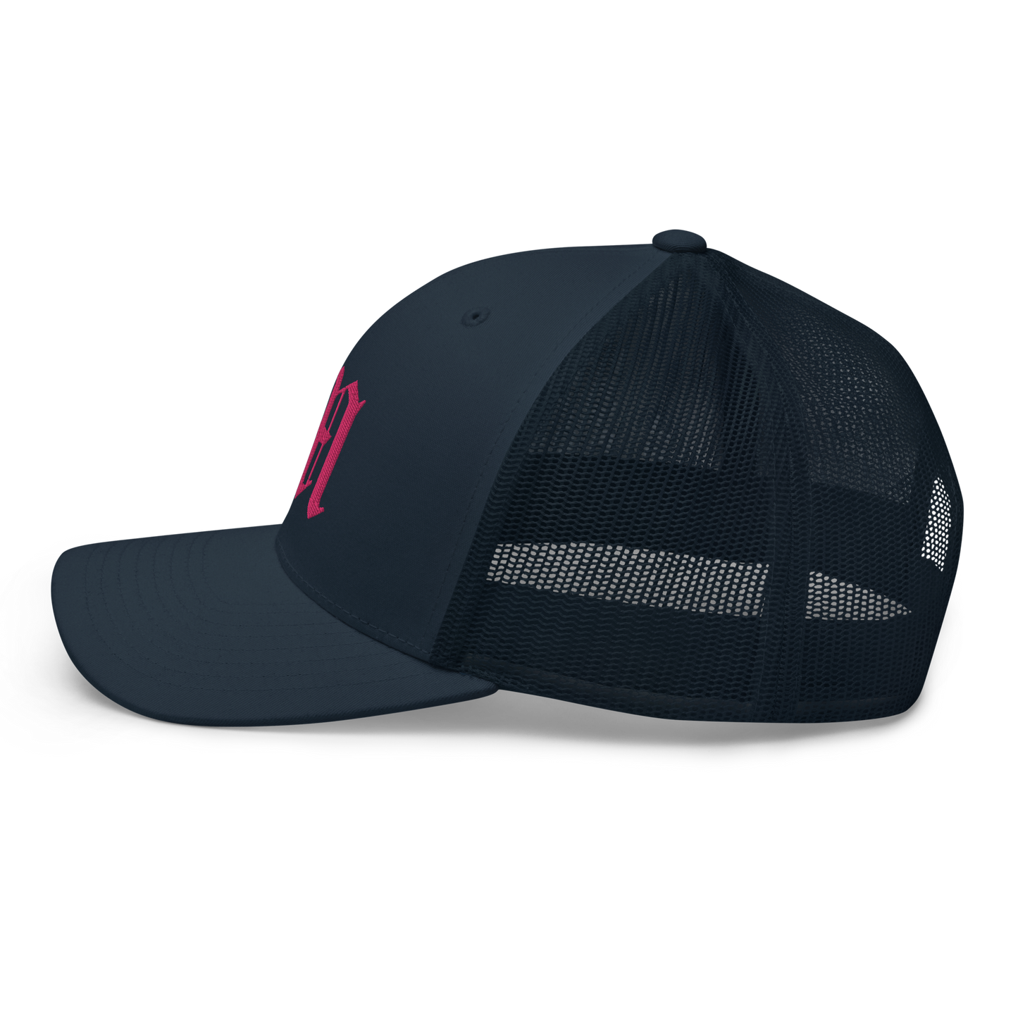 Michigan 'Old English M' Trucker Hat | Pink Embroidery