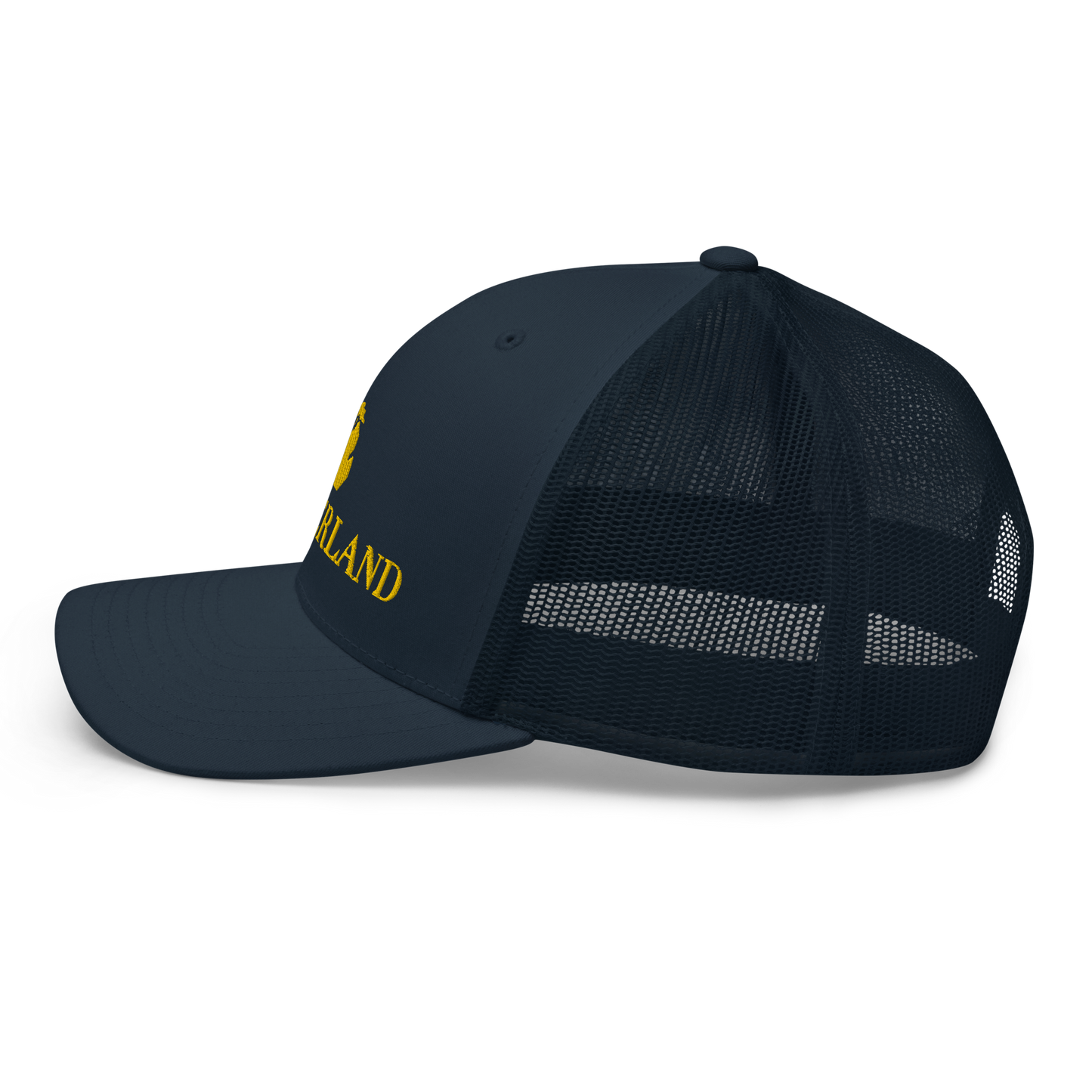 Michigan 'Wonderland' Trucker Hat (Didone Font) | Gold Embroidery