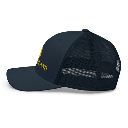 Michigan 'Wonderland' Trucker Hat (Didone Font) | Gold Embroidery