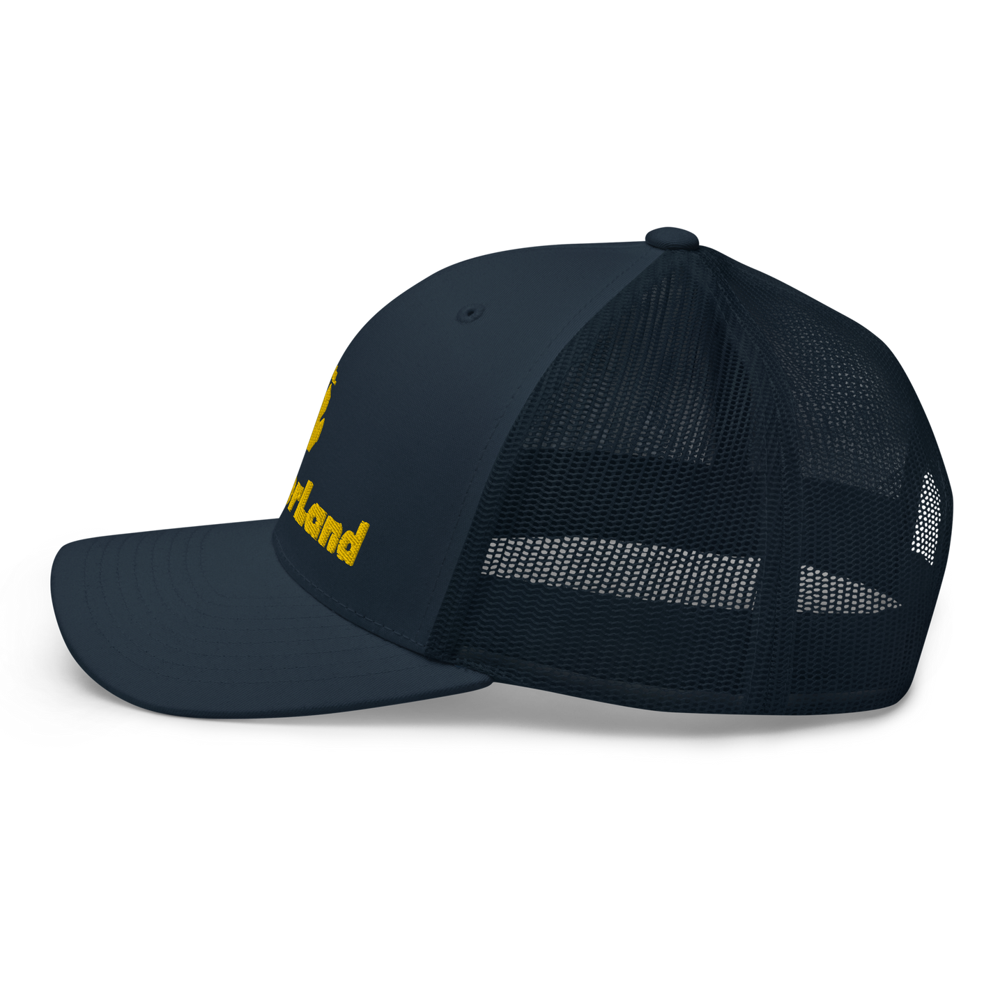 Michigan 'Wonderland' Trucker Hat (Geometric Sans Font) | Gold Embroidery